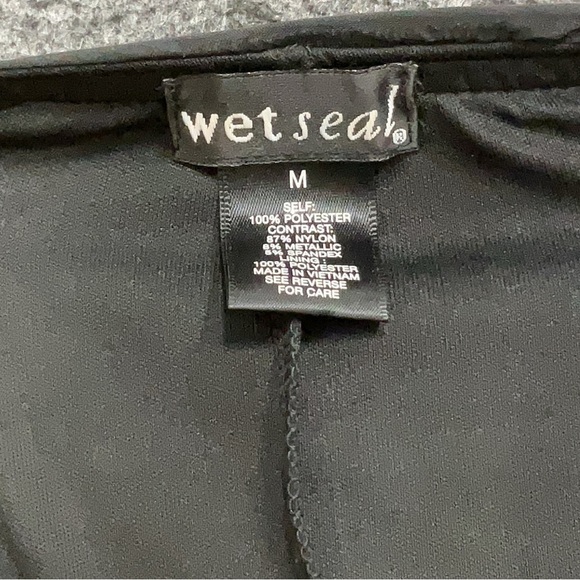 Wet Seal Black Gold Strapless Sparkly Chevron Cocktail Party Dress Y2K size M - Picture 4 of 4